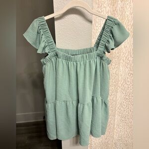 Light Green Arula Flowy Tank Top Blouse